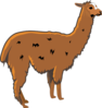 Shaggy Brown Llama Clip Art